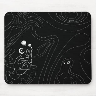 Tapis De Souris Modèle d'art de ligne spatiale