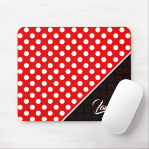 Tapis De Souris Modèle De Nom Personnalisé, Rouge Et Noir