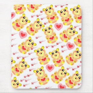 Tapis De Souris Modèle de nurserie Ourson Cœur Sucré