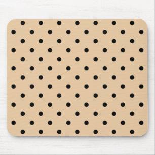 Tapis De Souris Modèle de point bronzage et noir de polka
