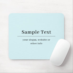 Tapis De Souris Modèle de texte simple et élégant   Bleu Clair