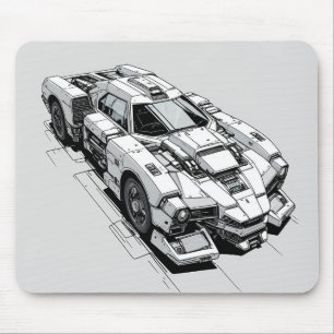 Tapis De Souris Modèle de voiture d'encre Cyberpunk Pad de souris