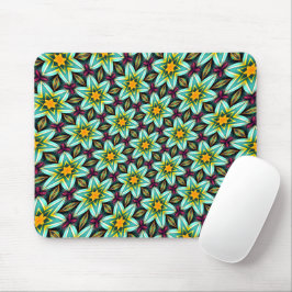 Tapis De Souris Modèle Floral Étoiles Vertes