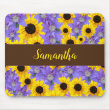 Modèle floral violet de tournesol personnalisé 