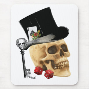 Tapis De Souris Modèle gothique de tatouage crâne de joueur
