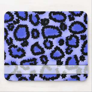 Tapis De Souris Modèle noir et Pourpre-Bleu d'empreinte de léopa