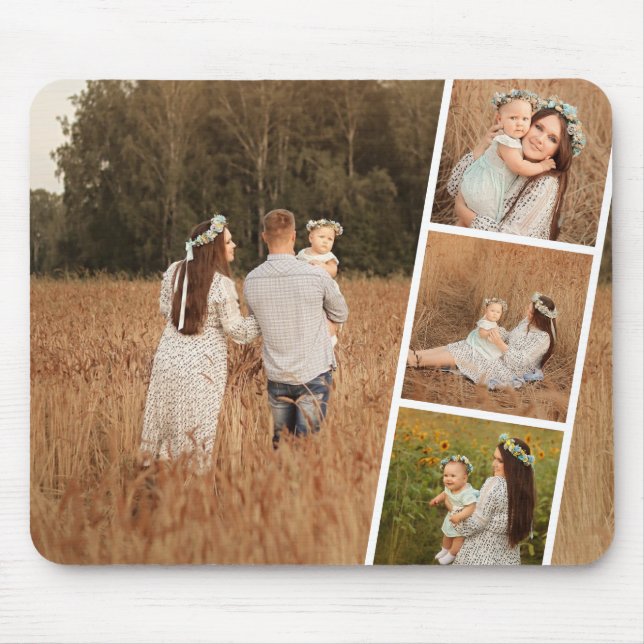 Tapis De Souris Modern Custom 4 Photo Collage Mousepad (Devant)