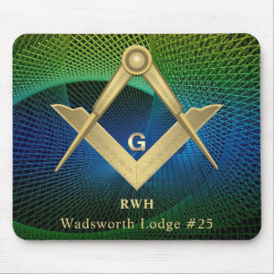 Tapis De Souris Modern Fractal Masonic Monogrammed Mouse Pad