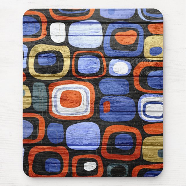 Tapis De Souris Moderne Abstrait Bois Aspect Pastel (Devant)
