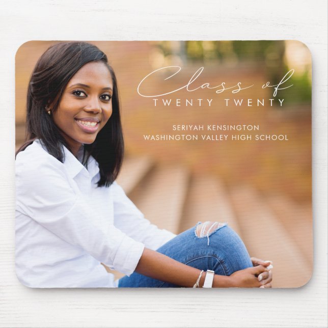 Tapis De Souris Moderne Élégant Script Graduation Classe de photo (Devant)