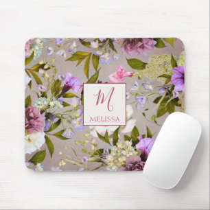 Tapis De Souris Moderne Fleur Sauvage Gras Violet   Cadeau Personn