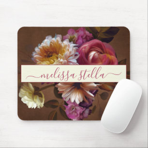 Tapis De Souris Moderne Floral Rustique Audacieux   Cadeau Féminin