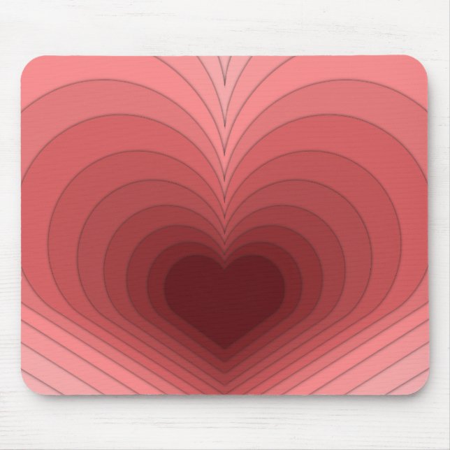 Tapis De Souris Moderne Rétro Funky Rose Coeur Rouge Mousepad (Devant)