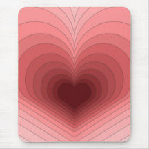 Moderne Rétro Funky Rouge Rose Coeur Mousepad