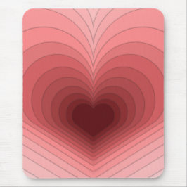 Tapis De Souris Moderne Rétro Funky Rouge Rose Coeur Mousepad