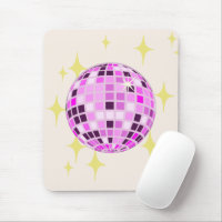 Moderne rose violet rétro Disco Ball Beige