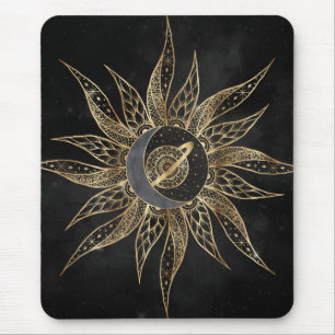 Tapis De Souris Moderne Soleil Lune Planète Universe Mandala