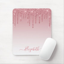 Moderne Tendance Élégant Écriture Pailleté Rose Po