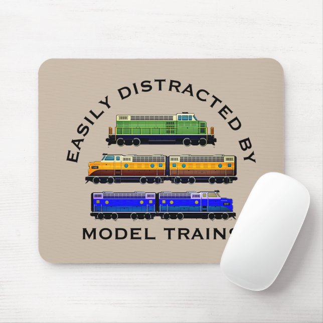Tapis De Souris Modifier le texte facilement distrait des trains d (Avec souris)