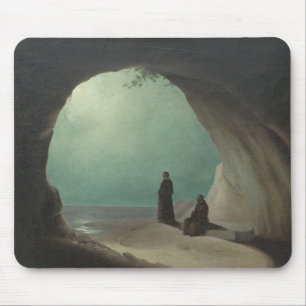 Tapis De Souris Moines dans une Grotte (par Carl Blechen)