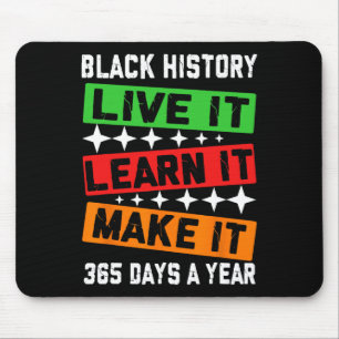 Tapis De Souris Mois de l'Histoire Noire 2025 Live It Apprenez It