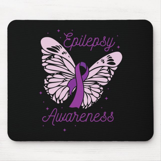 Tapis De Souris Mois de sensibilisation à l'épilepsie Purple Ribbo (Devant)