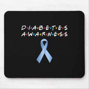 Tapis De Souris Mois de sensibilisation au diabète Bleu Ruban Diab