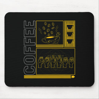 Tapis De Souris Mois de sensibilisation Café Asl Lover Amour tenda