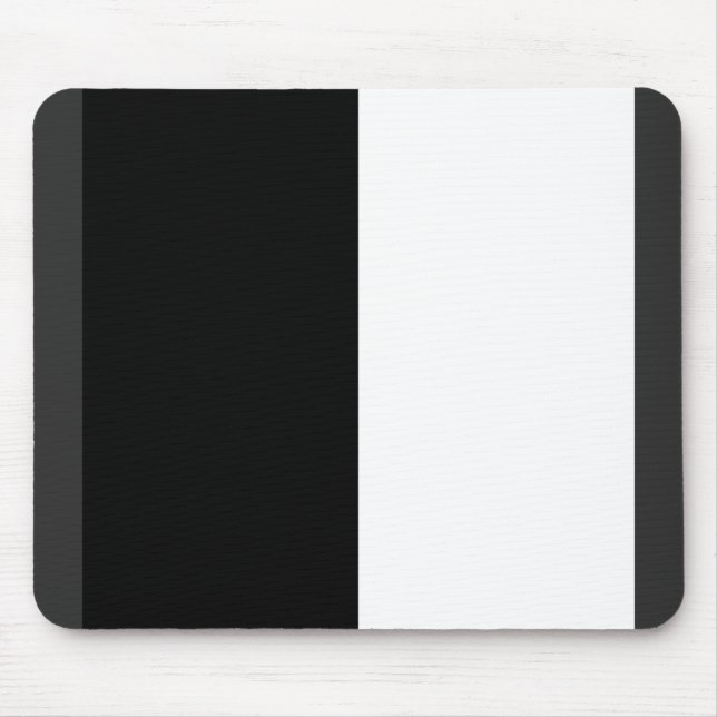Tapis De Souris moitié blanc noir moitié noir moitié noir blanc (Devant)