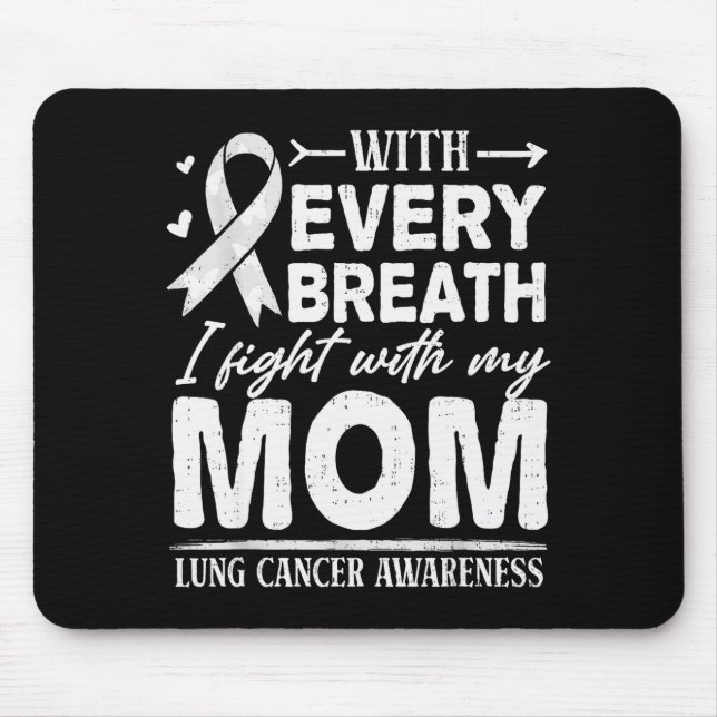 Tapis De Souris Mom Lung Cancer Awareness White Ribbon Family Supr (Devant)