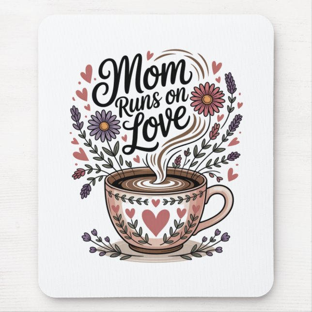 Tapis De Souris Mom Runs On Love (Devant)