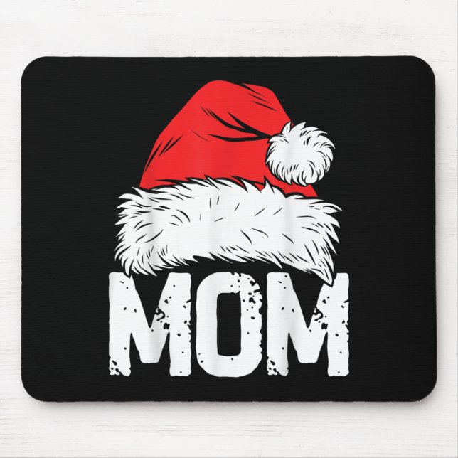 Tapis De Souris Mom Santa Christmas Family Matching Pajamas Mama X (Devant)