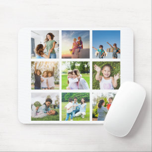 Tapis De Souris Moments au coeur : Personnalisable 9 Photo Collage