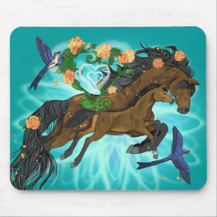 Tapis De Souris Momma Cheval et poulain