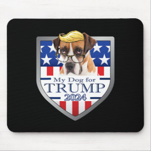 Tapis De Souris Mon chien pour Trump Boxer Lunettes Femmes Hommes