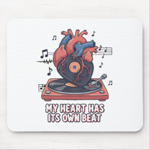 Tapis De Souris "Mon cœur a son propre rythme" Vinyle drôle