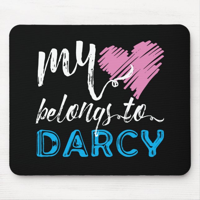 Tapis De Souris Mon [coeur] appartient à Darcy - Jane Austen (Devant)