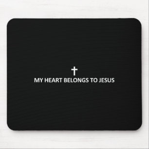 Tapis De Souris Mon cœur appartient à Jésus Subtil Minimal Chrétie