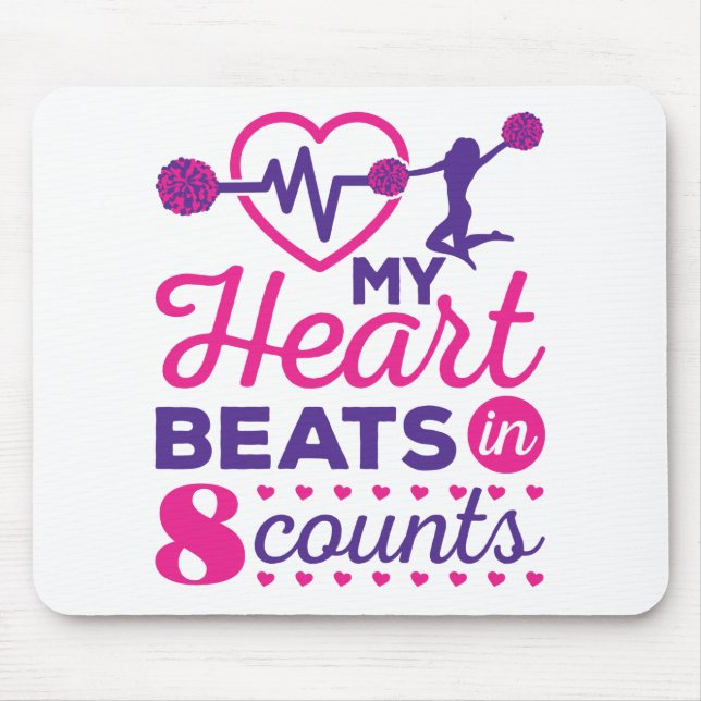 Tapis De Souris Mon coeur bat en 8 comtes Cheerled Cheer (Devant)