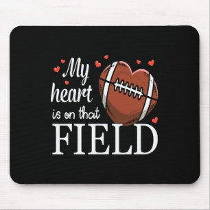 Tapis De Souris Mon cœur est sur le terrain conception de football