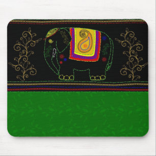 Tapis De Souris Mon éléphant d'Asie - émeraude