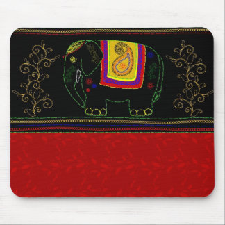 Tapis De Souris Mon éléphant d'Asie - rouge indien