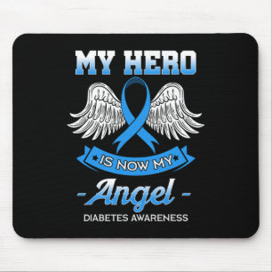 Tapis De Souris Mon Héros Est Maintenant Mon Angle Diabète Bleu Ke