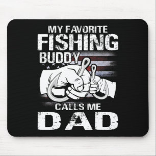 Tapis De Souris Mon meilleur compagnon de pêche m'appelle Papa 