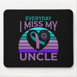 Tapis De Souris Mon Oncle Coeur Tournesol Suicide Sensibilisation