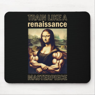 Tapis De Souris Mona Lisa Bodybuilding Muscle Gym Poids Wo