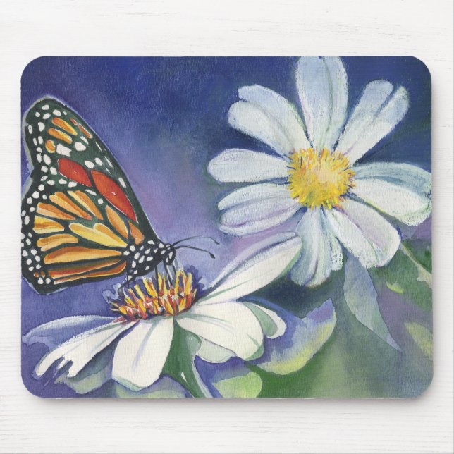 Tapis De Souris Monarque et marguerites (Devant)