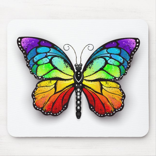Tapis De Souris Monarque papillon arc-en-ciel (Devant)