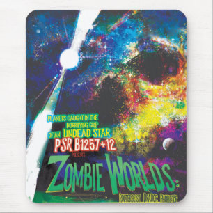 Tapis De Souris Monde de zombies Halloween Galaxie d'Horreurs