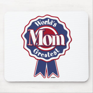 Tapis De Souris Monde Meilleure Maman Bleu Ruban